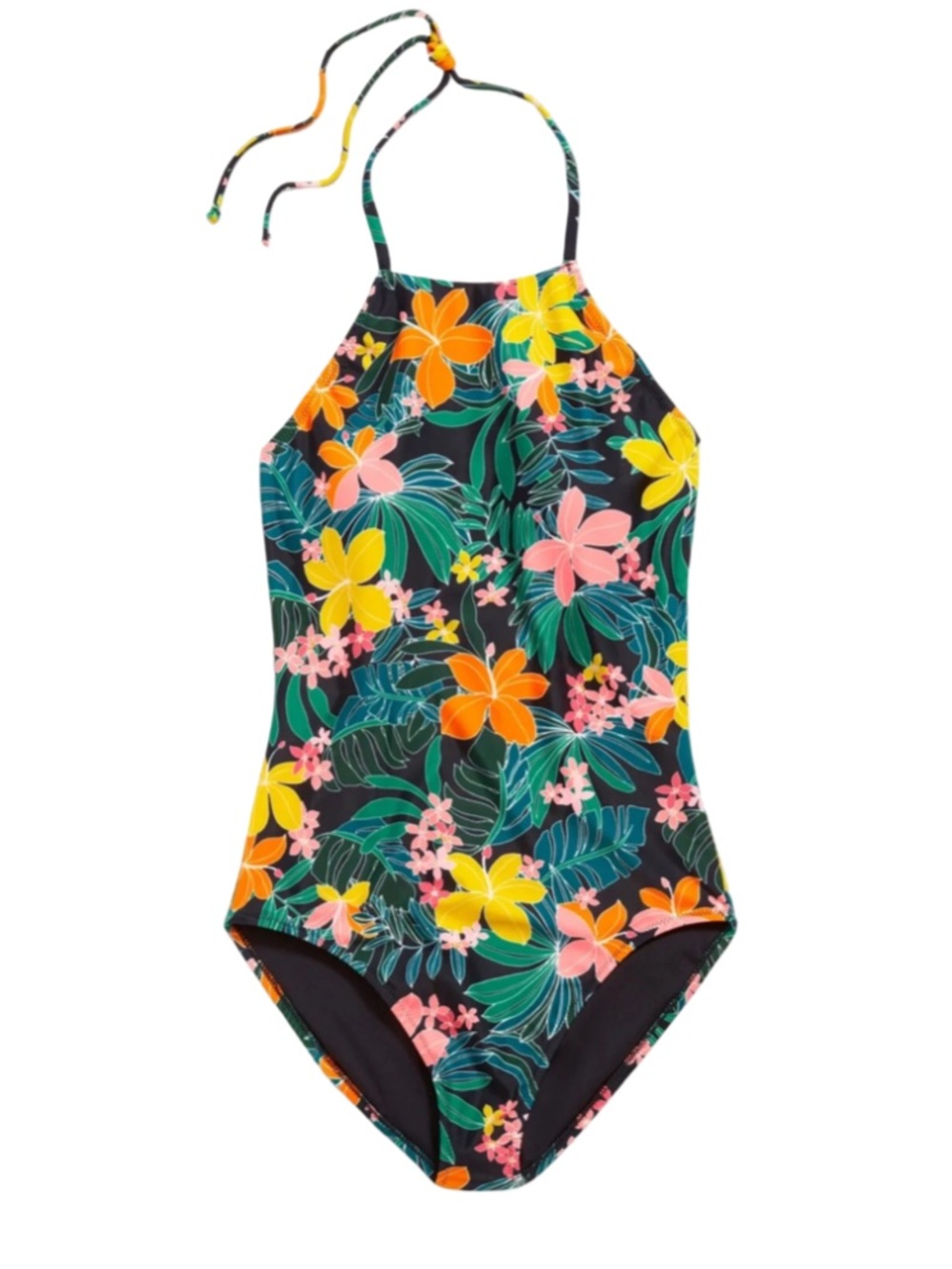 Old Navy One- Piece Halter Swimsuit - Tropic Thunder M NWT